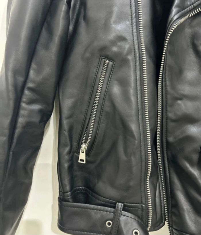Veste similicuir Pull & Bear S Neuf veste Moto perfecto Noir - photo numéro 3