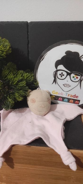 doudou ours absorba les bébés sont comme ça marron rose étoiles noeuds