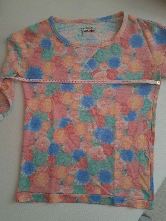 Pull léger multicolore à manches 3/4 - photo numéro 3