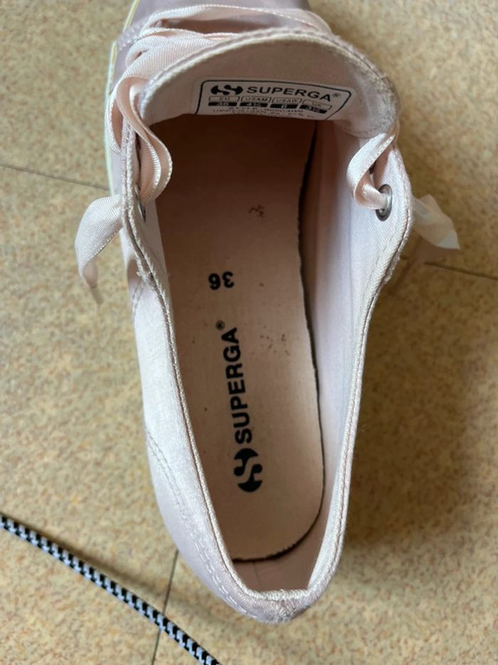 Baskets Superga Rose Satinée Avec Sa Boîte D’origine Taille (36) - photo numéro 9
