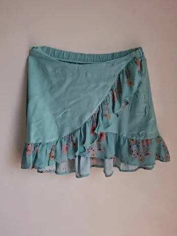 Jupe bohème fluide avec volants, look estival, neuve, taille 16 ( taille 40)