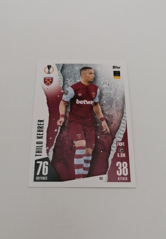 Carte Match Attax 2023-24 Thilo Kehrer n°102 West Ham United FC. - photo numéro 2