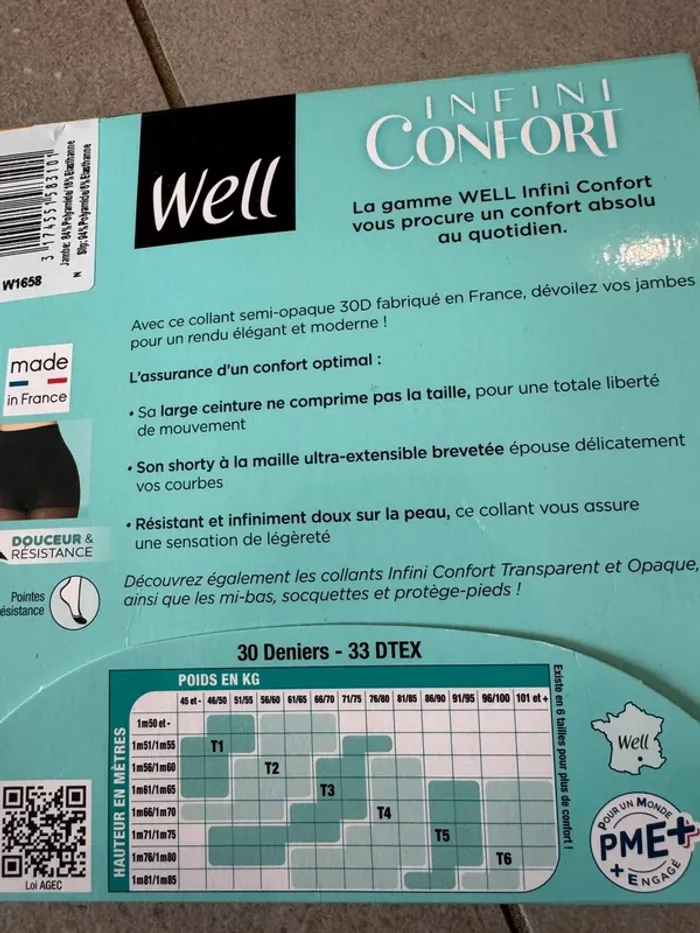 Well collant infini confort semi-opaque noir, taille 4 - photo numéro 3