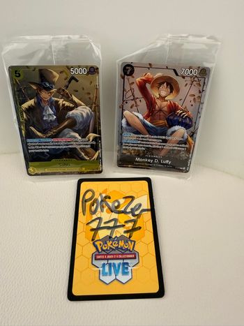 Carte promo one piece op13 Luffy Sabo