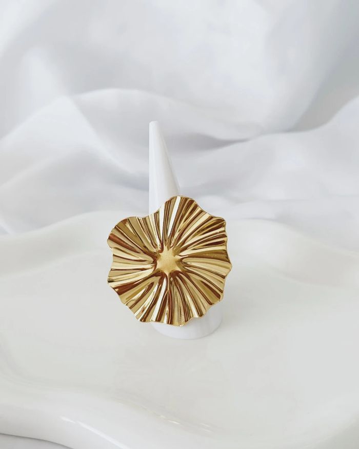 Bague marguerite dorée ajustable - photo numéro 4