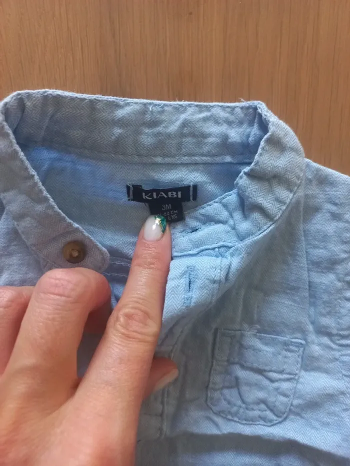 Ensemble chemise et pantalon lin 3 mois - photo numéro 3