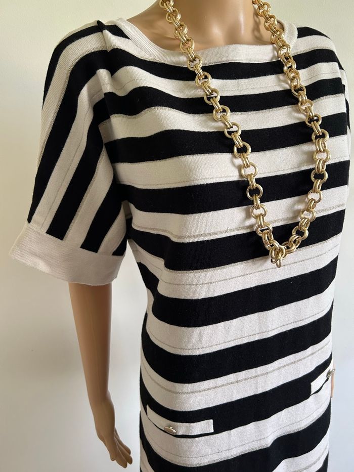 Robe pull beige et noire Morgan taille M bon état (léger défaut) - photo numéro 4