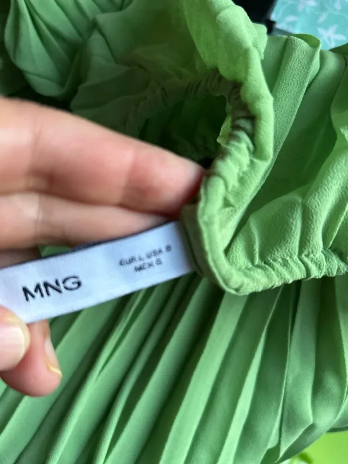 Chemisier blouse plissée neuve vert pomme - photo numéro 5