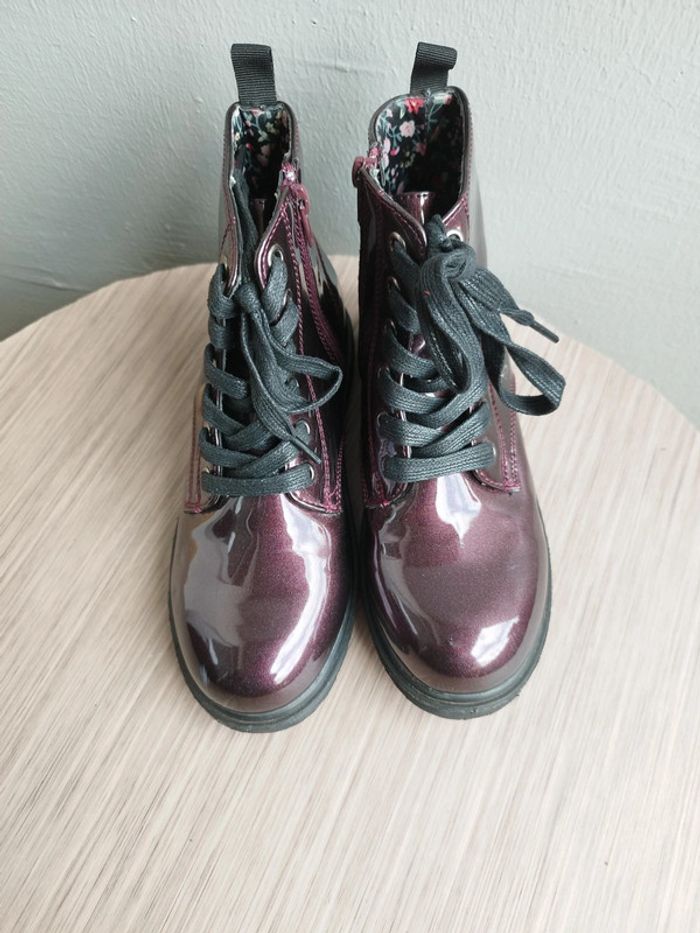 Bottines rouge bordeaux fille taille 34 - photo numéro 3