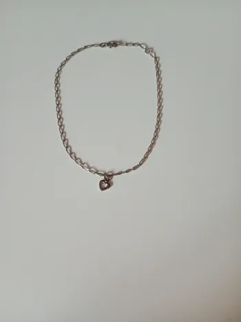 Chaîne de cheville pampille coeur en argent