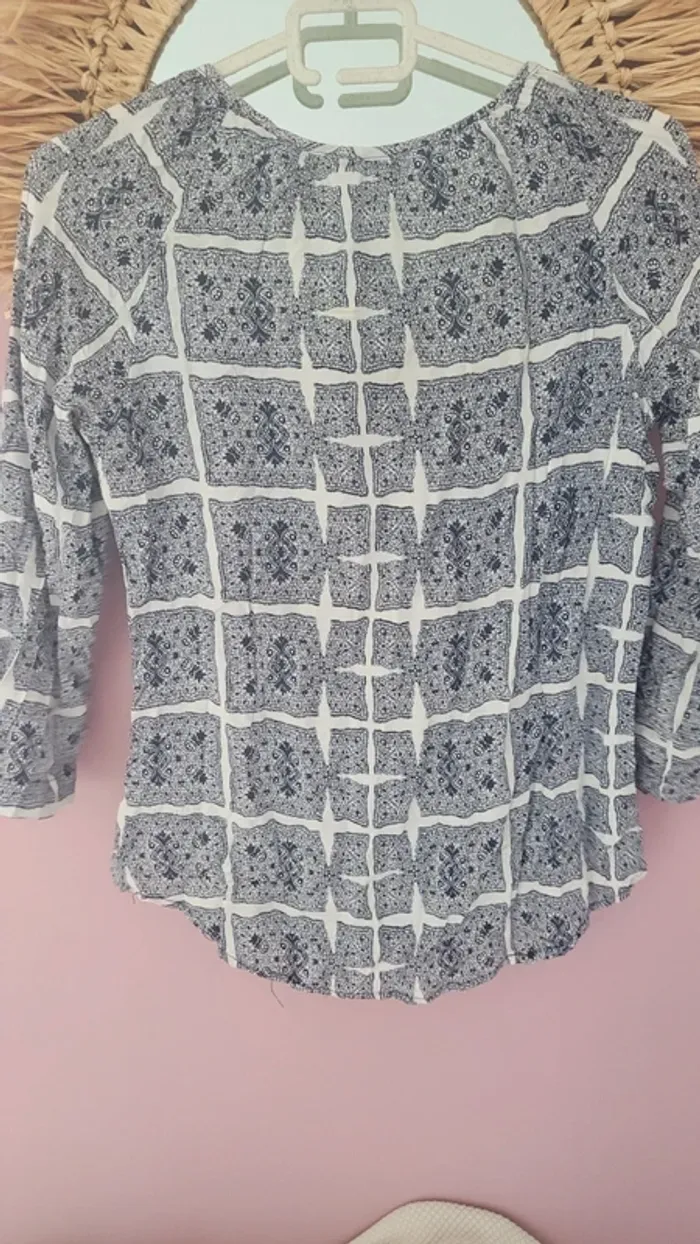 Blouse bleue imprimé - photo numéro 3