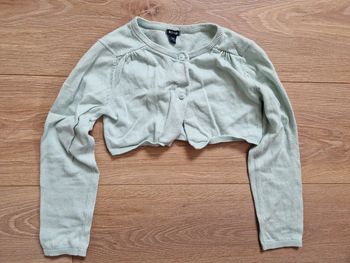 Gilet court manches longues été fille kiabi vert d'eau 114-119 cm