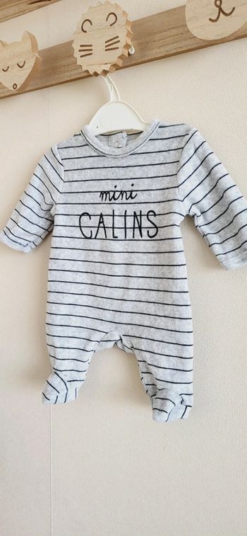 Pyjama velours kiabi naissance gris