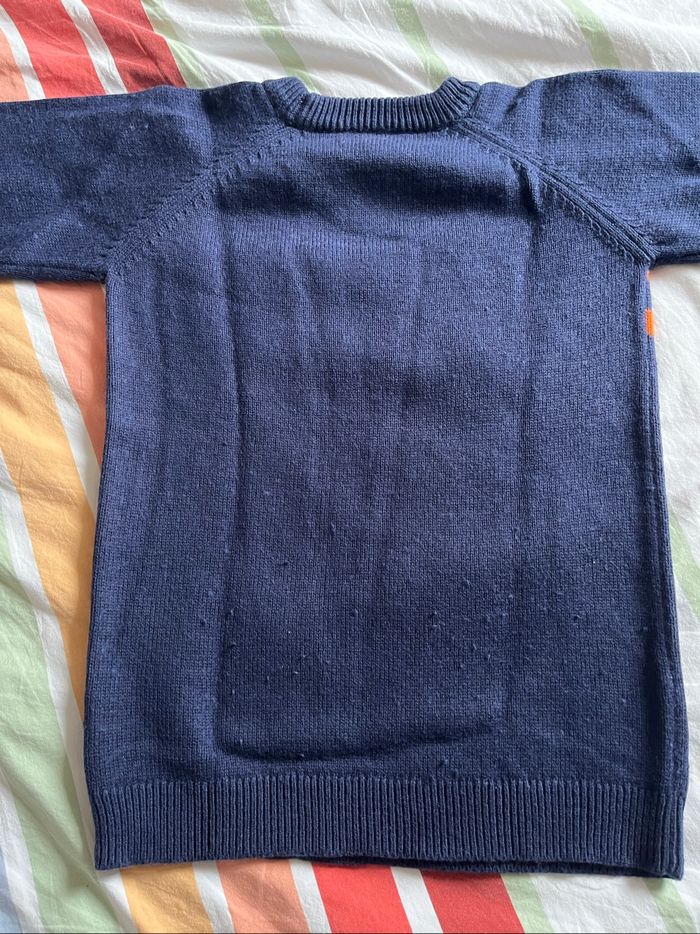 Pull laine galleries Lafayette 10 ans marine/orange - photo numéro 3