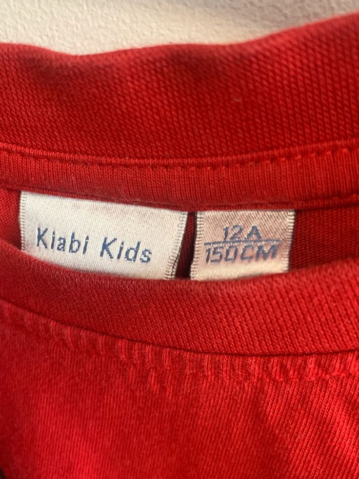Tee Shirt maillot manches longues 12 ans rouge imprimé comme neuf - photo numéro 5