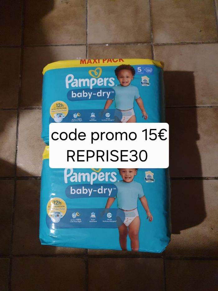 180 couches Pampers baby-dry taille 5