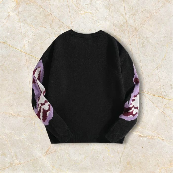 Knit Squelette Sweater Y2K Vintage Oversized 90s Taille M – Crewneck Old School Americain Streetwear - photo numéro 3