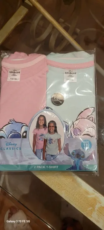 Lot 2 t-shirt fillette Lilo et Stitch Disney
