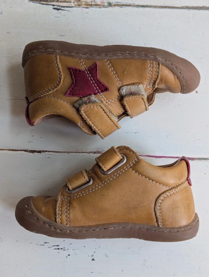 Chaussures en cuir camel à étoile bordeaux Bopy – taille 22 - photo numéro 4
