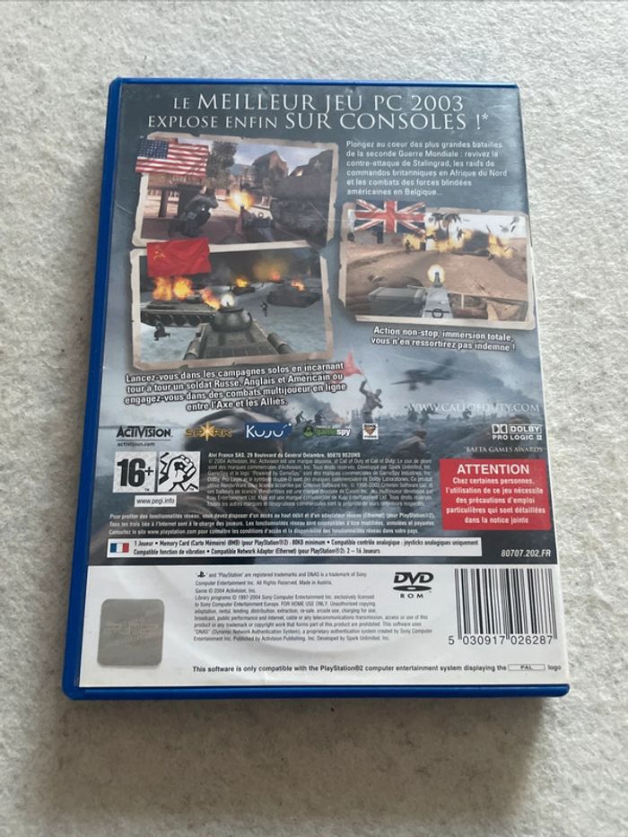 Call of Duty Le Jour De Gloire Jeu Playstation 2 PS2 Complet FR - photo numéro 3