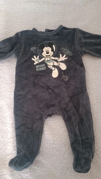 Pyjamas velours Mickey 3 mois