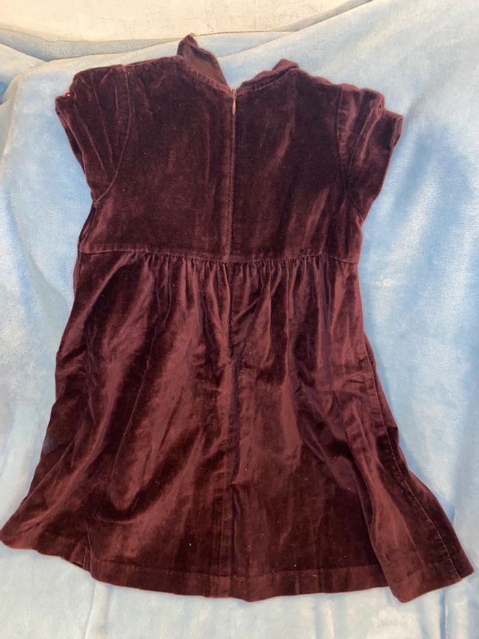 Robe noël fête fin année Jacadi paris 6 ans velours marron violet bordeaux - photo numéro 8