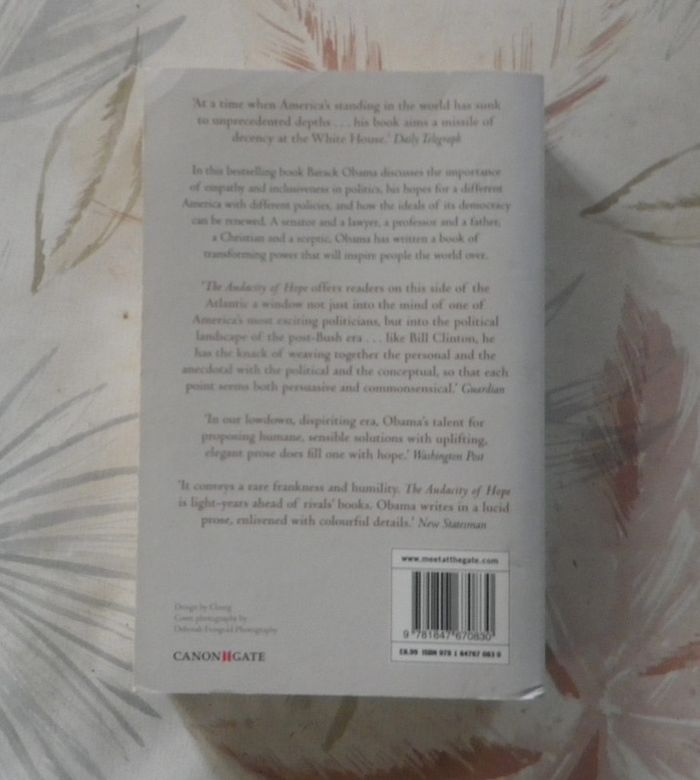 The audacity of hope by Barack Obama Ed. Canongate - photo numéro 2
