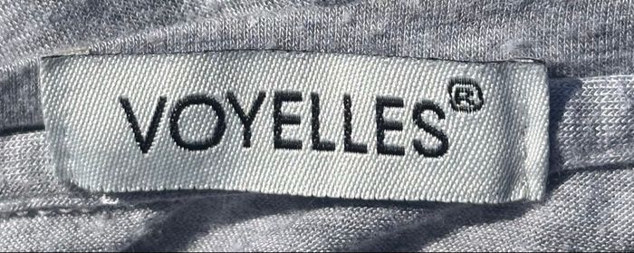 🩶 T-shirt gris à manches longues Voyelle – Taille unique - photo numéro 4