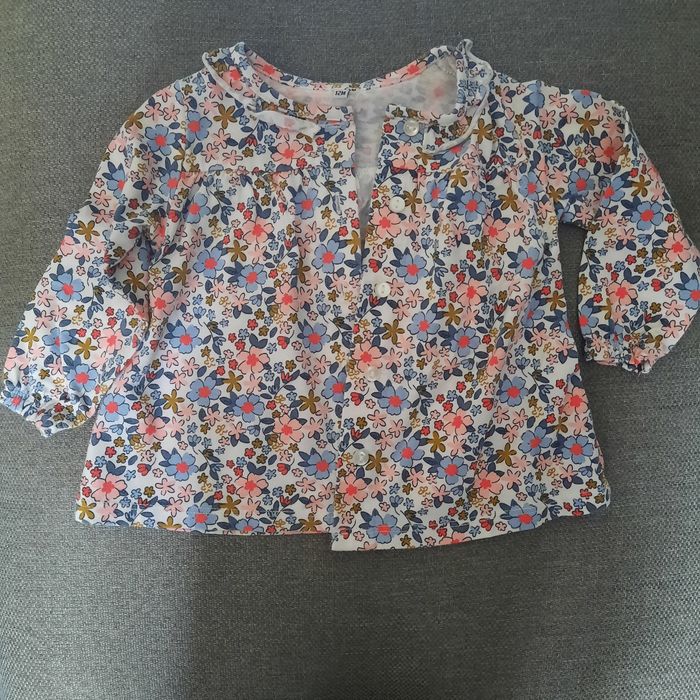 Chemise fille à petites fleurs