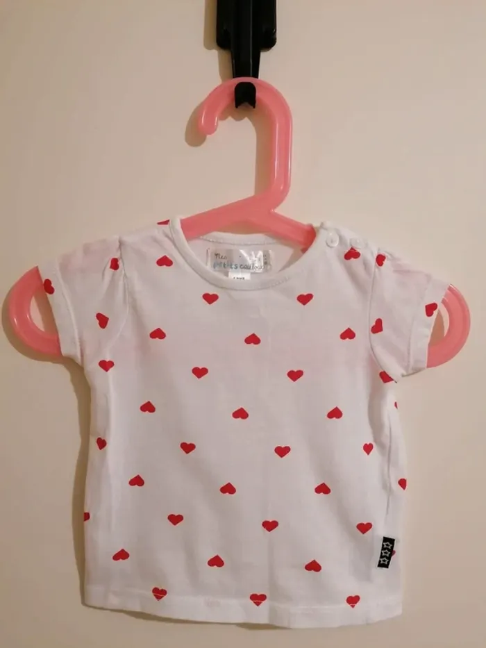 Lot tee-shirt fille été 6 mois mes petits cailloux - photo numéro 2