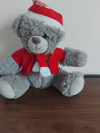 Peluche Ours gris Noël Buffalo grill