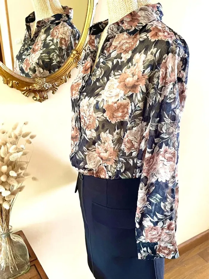Sublime Haut manche longue Transparent Floral Sophyline taille M/L - photo numéro 10