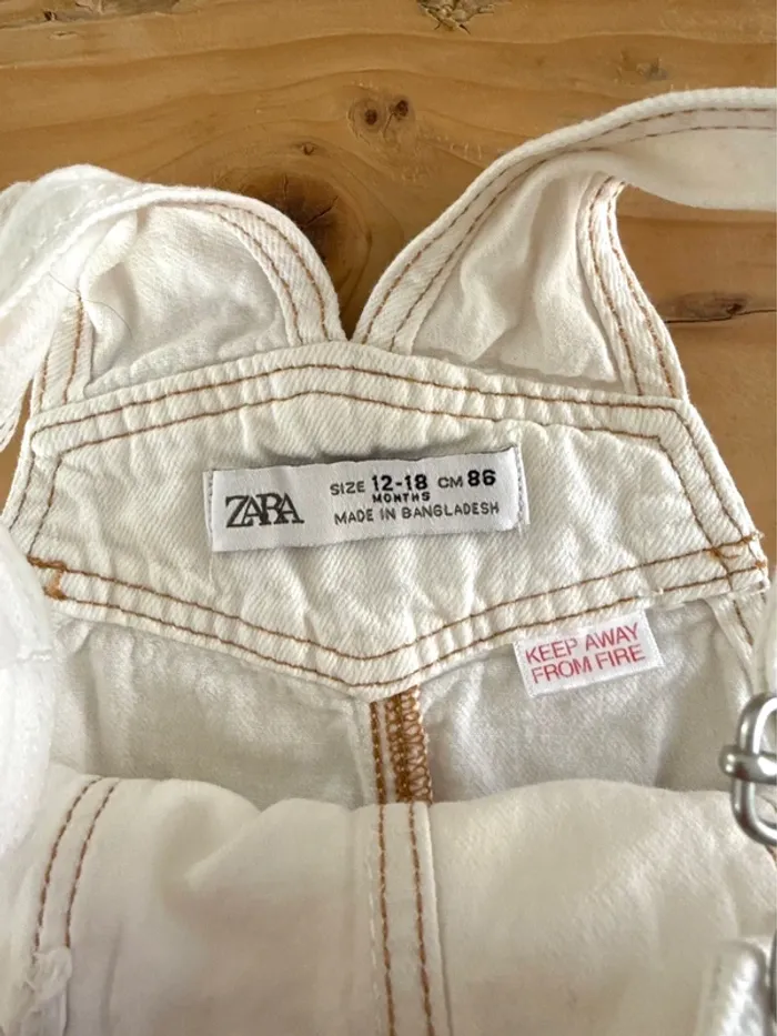 Salopette blanche en jean Zara - photo numéro 5