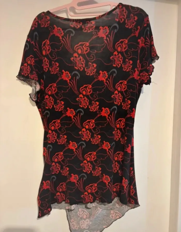 Haut noir fleuri Gémo - Taille L - photo numéro 3