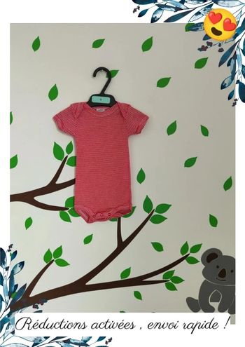 Body rouge petit bateau 3 mois