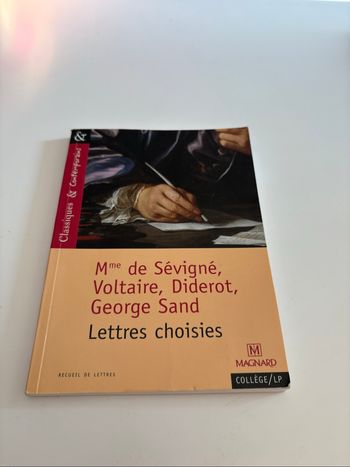 Livre Lettres choisies de Mme de Sévigné, Voltaire, Diderot et Georges Sand