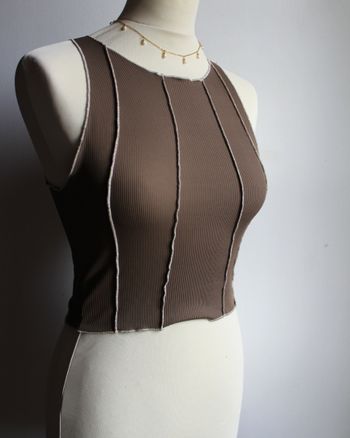 Crop top marron/beige Pimkie