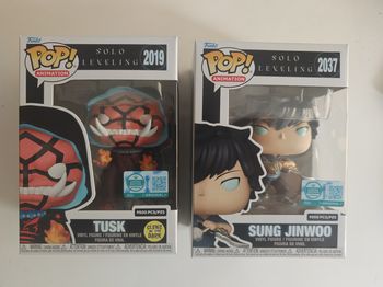 Funko pop Sung Jinwoo 2037 et Tusk 2019