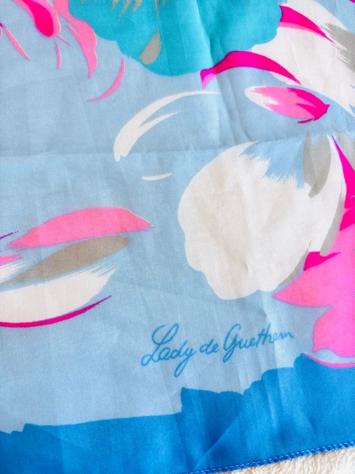 Foulard bleu imprimé fleurs Vertbaudet - photo numéro 7