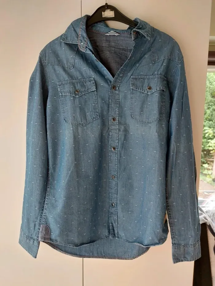 Chemise manches longues homme taille S en jean - photo numéro 2