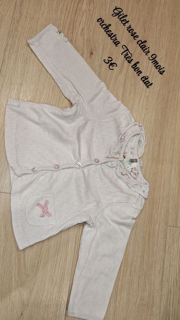 Gilet rose clair 9mois orchestra 