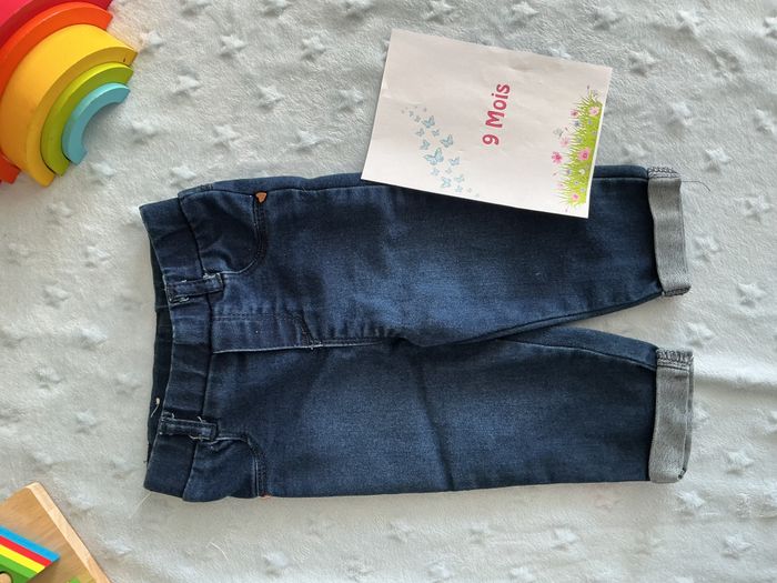 jegging taille élastique bleu jean 9 mois orchestra - photo numéro 3