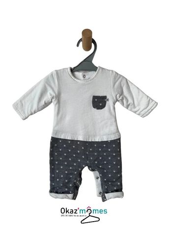 Combinaison longue molletonnée, motif étoiles - Absorba 1 mois (53cm)