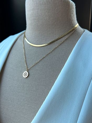 Collier multirangs en acier or