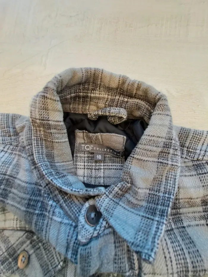 Veste Surchemise TQF - taille 10 ans - matelassé - à carreaux - mi saison - photo numéro 3