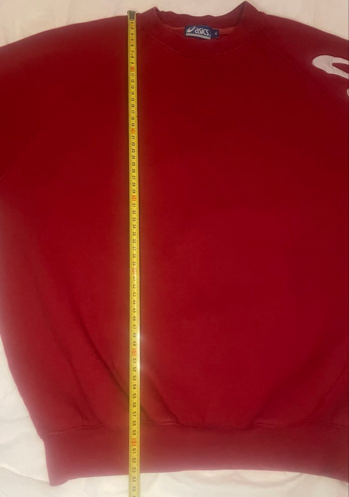 Pull vintage »Asics »rouge et blanc - photo numéro 5