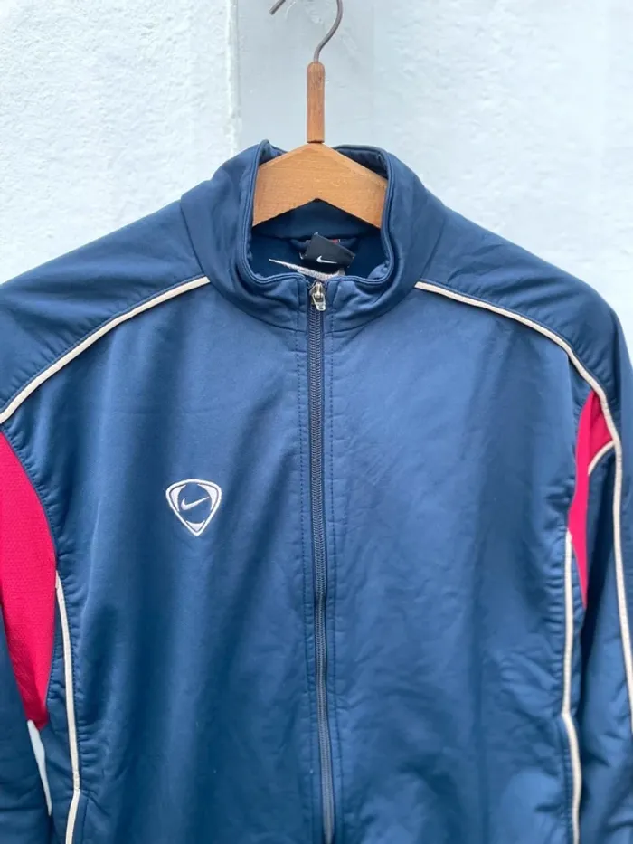 Nike navy blue red track jacket windbreaker Veste coupe-vent Mens Size S - photo numéro 2