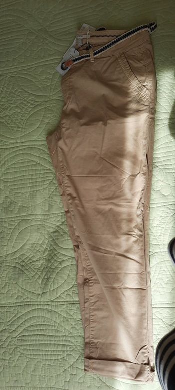 Pantalon toile avec ourlet et ceinture