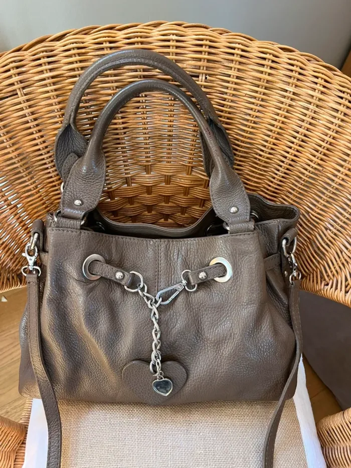 Sac vintage y2k en cuir marron excellent état [ref 2508SBr184] - photo numéro 12