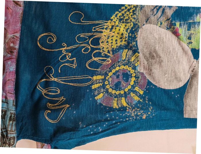 Desigual blouse debardeur bleu zeppelin ballon taille L très bon état - photo numéro 6